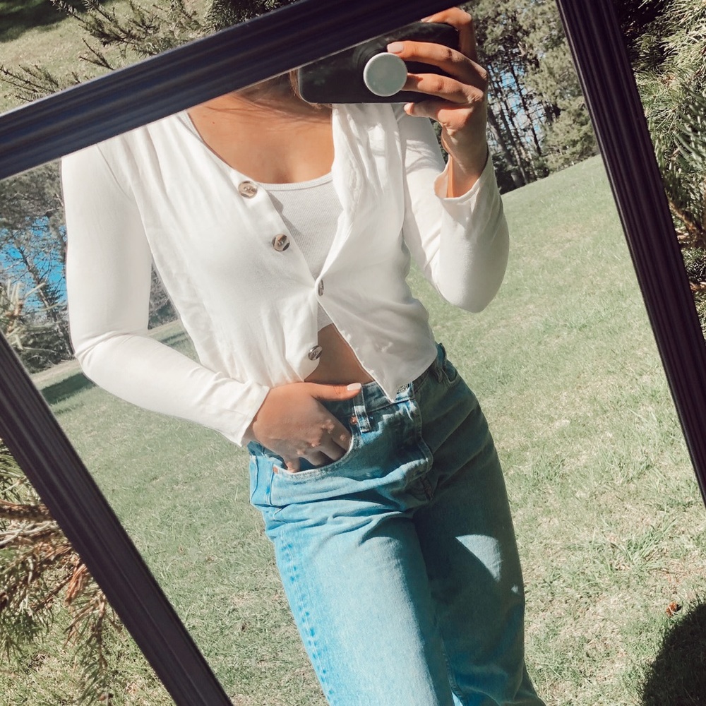 White Button Up Top